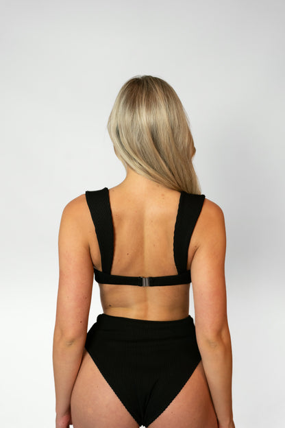 AMAZONICO – HIGH WAISTED BIKINI BOTTOM - Black