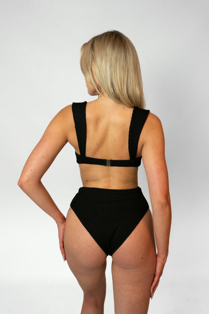 AMAZONICO – HIGH WAISTED BIKINI BOTTOM - Black