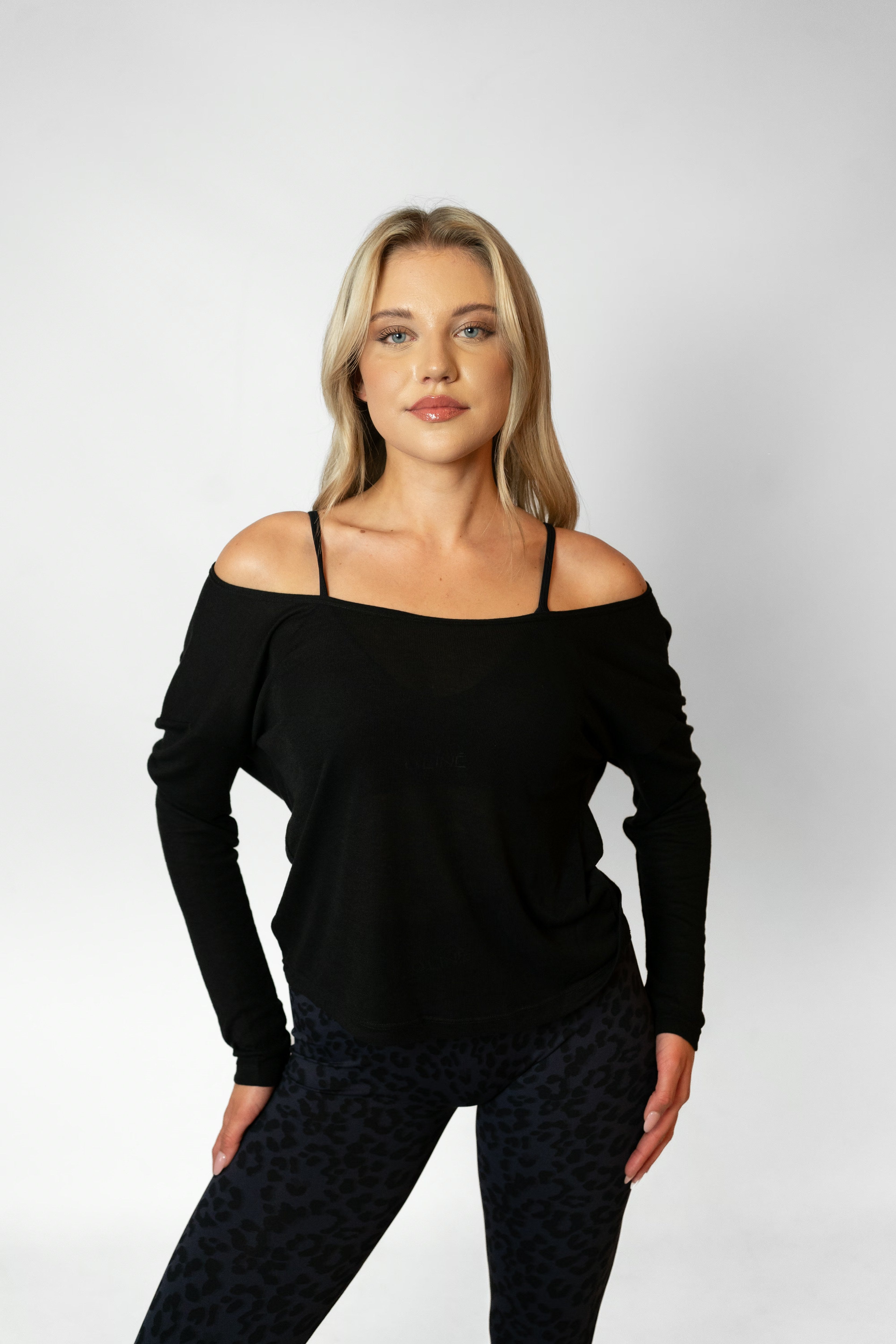 BARRE LONG SLEEVE TOP - Black