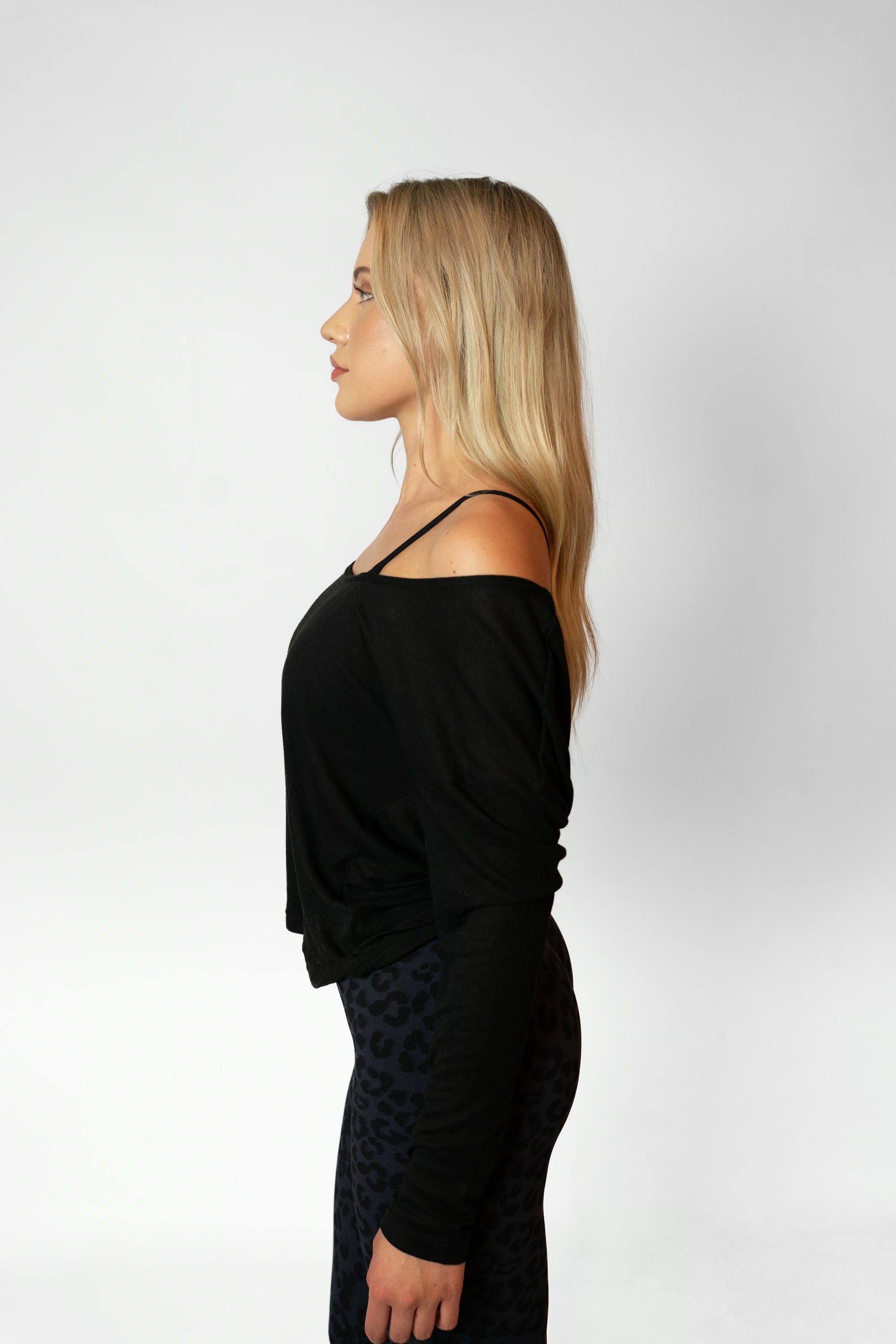 BARRE LONG SLEEVE TOP - Black