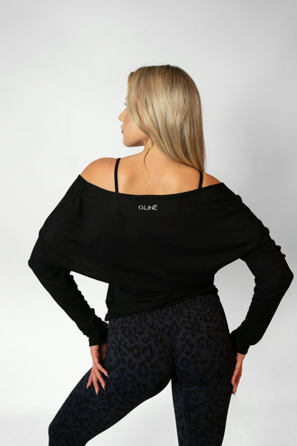 BARRE LONG SLEEVE TOP - Black