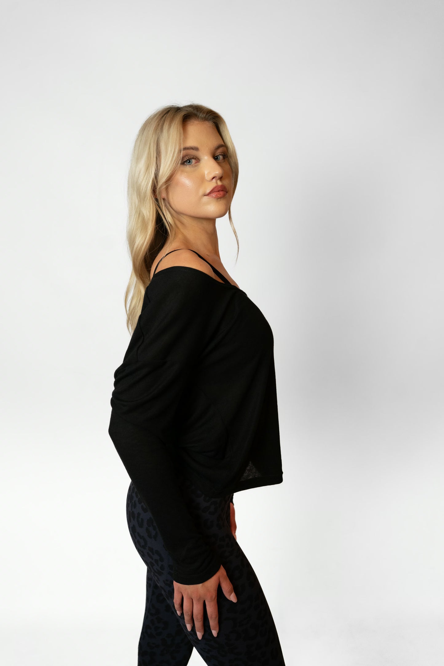 BARRE LONG SLEEVE TOP - Black