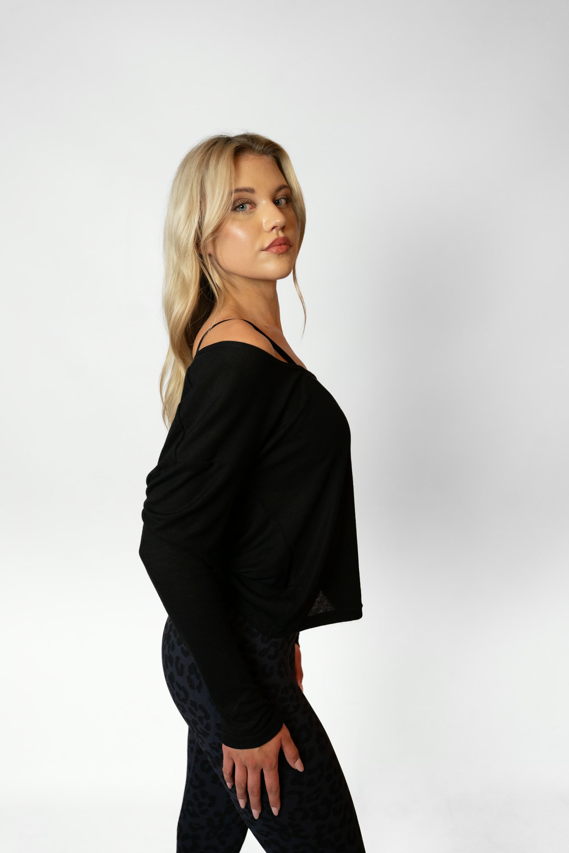 BARRE LONG SLEEVE TOP - Black