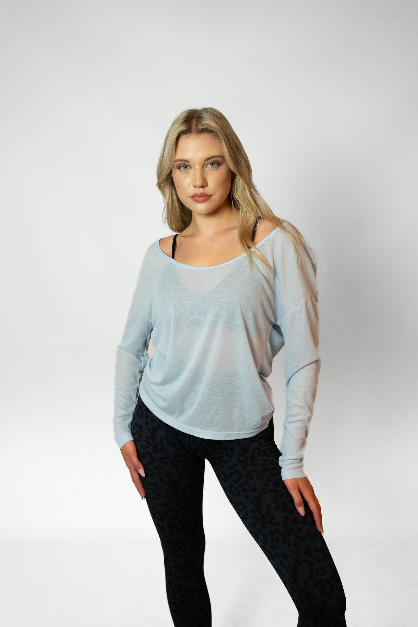 BARRE LONG SLEEVE TOP - Blue