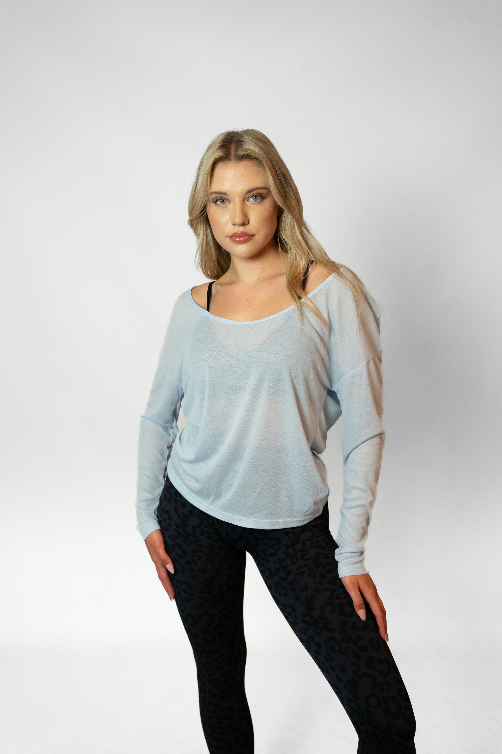 BARRE LONG SLEEVE TOP - Blue
