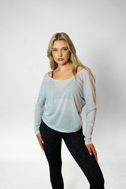 BARRE LONG SLEEVE TOP - Blue