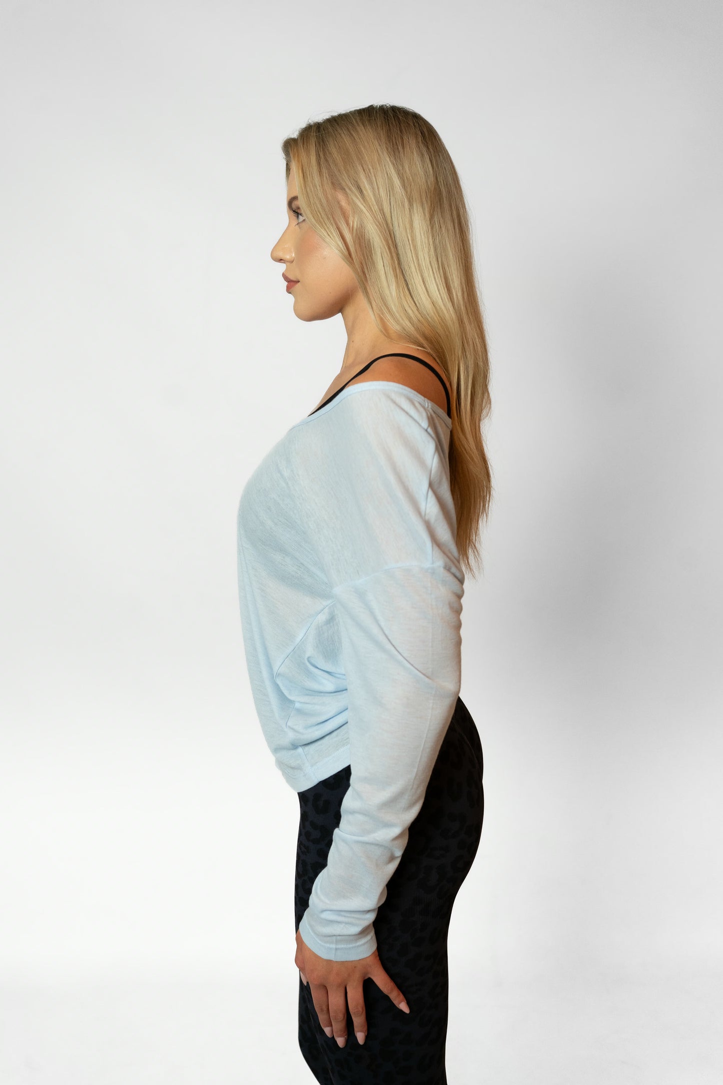 BARRE LONG SLEEVE TOP - Blue