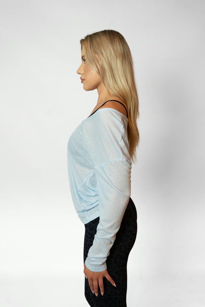 BARRE LONG SLEEVE TOP - Blue