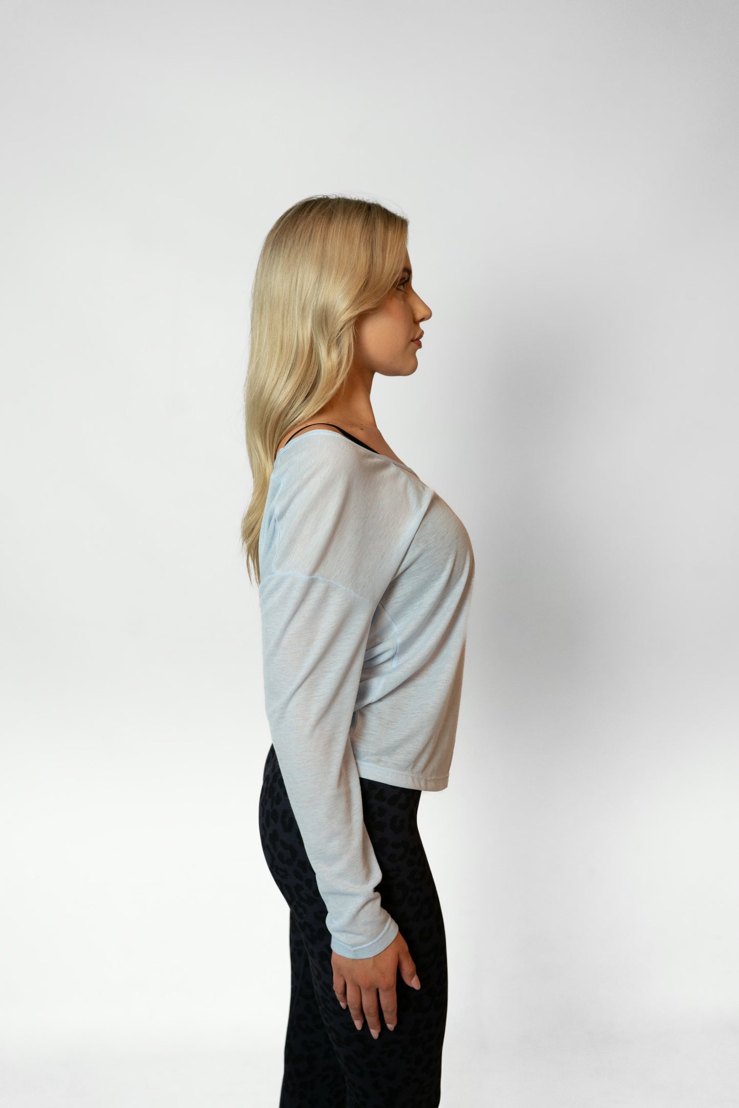 BARRE LONG SLEEVE TOP - Blue