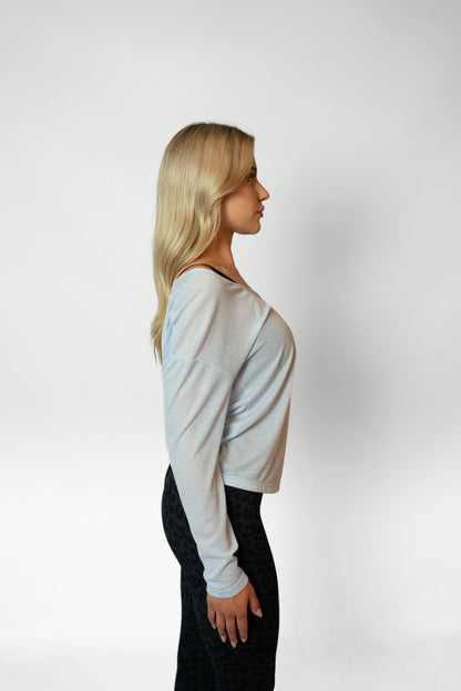 BARRE LONG SLEEVE TOP - Blue