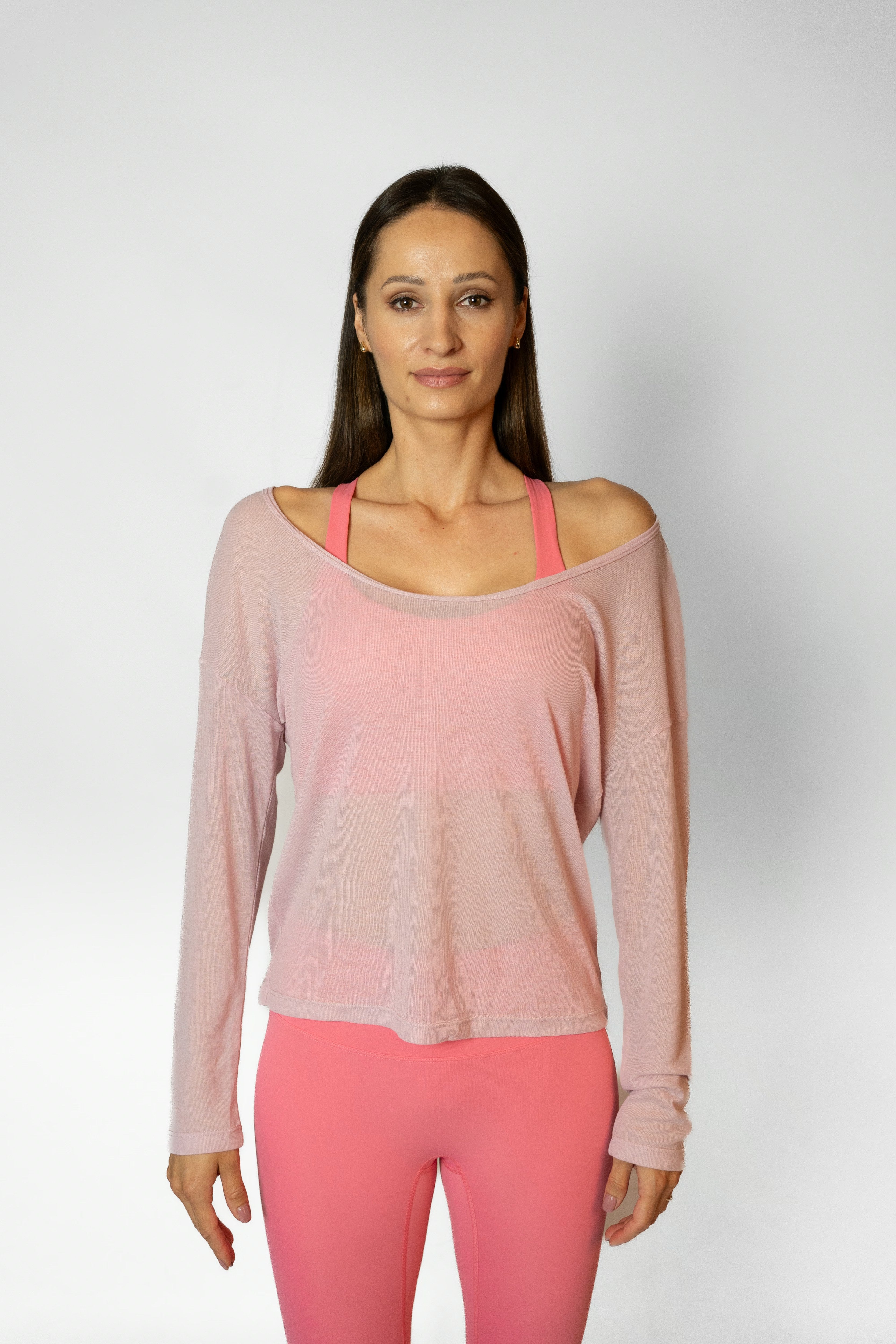 BARRE LONG SLEEVE TOP - Pink