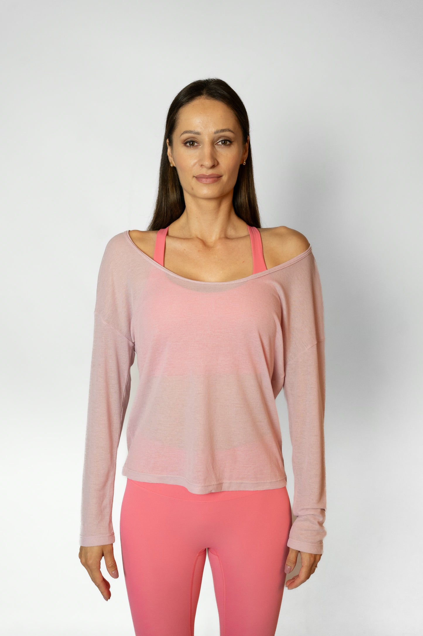 BARRE LONG SLEEVE TOP - Pink