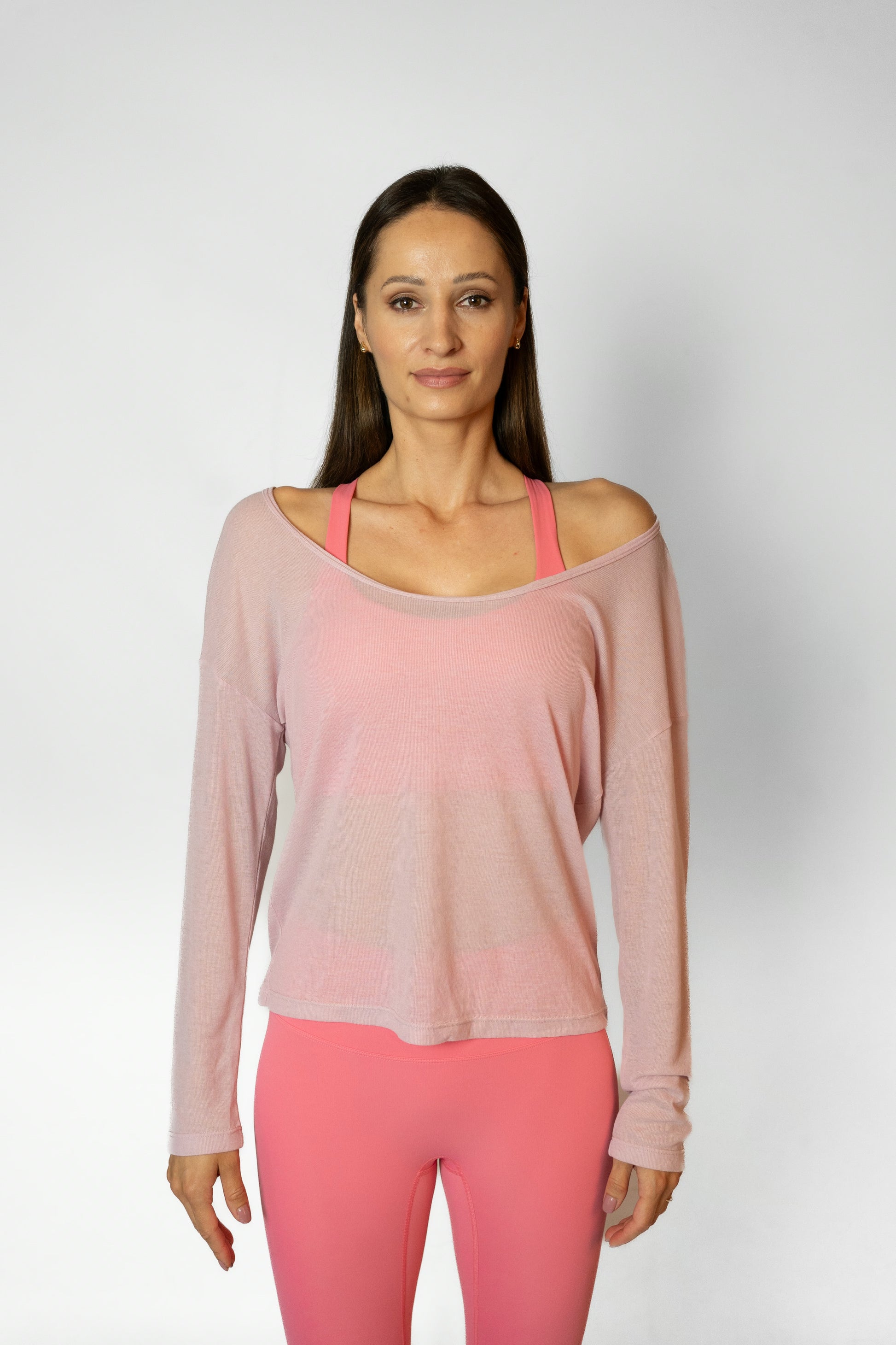 BARRE LONG SLEEVE TOP - Pink