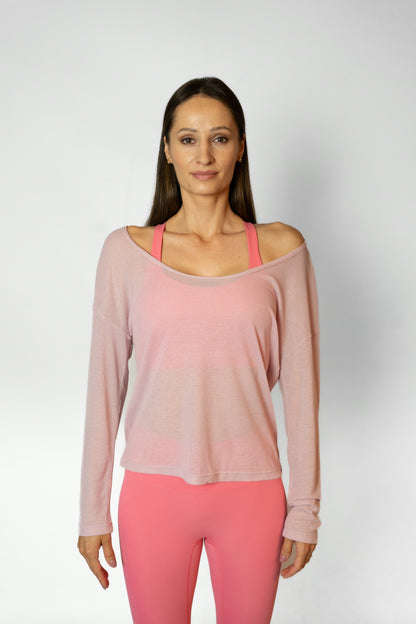 BARRE LONG SLEEVE TOP - Pink