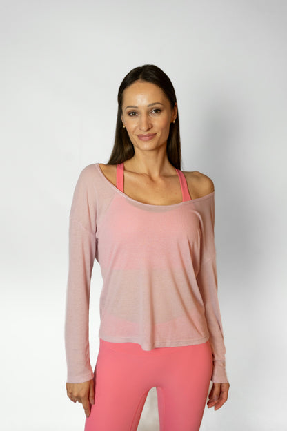 BARRE LONG SLEEVE TOP - Pink