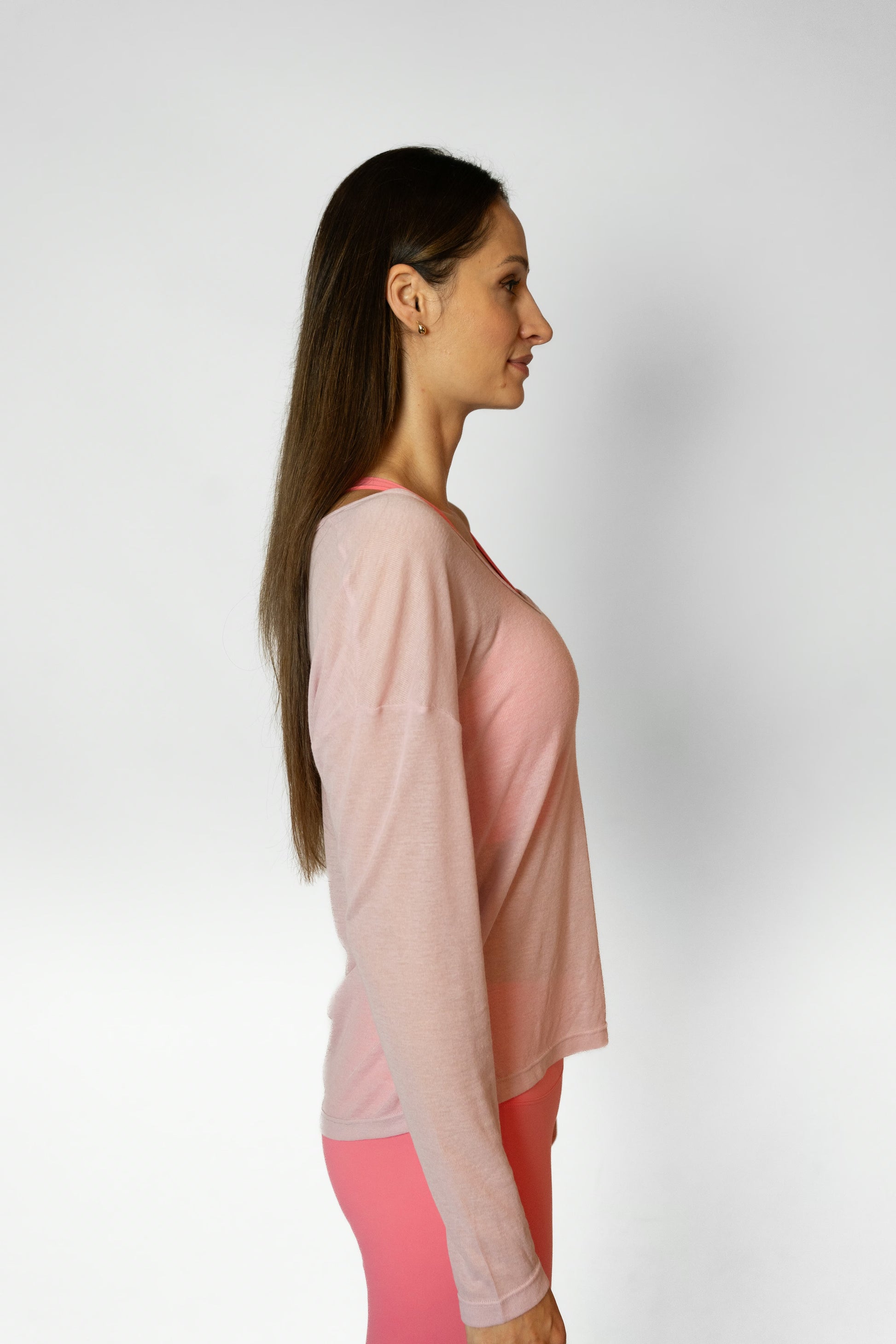 BARRE LONG SLEEVE TOP - Pink