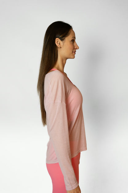BARRE LONG SLEEVE TOP - Pink