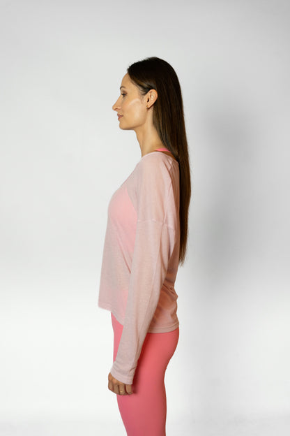 BARRE LONG SLEEVE TOP - Pink