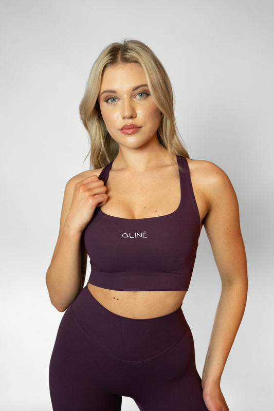 CROSS BACK BRA - Burgundy