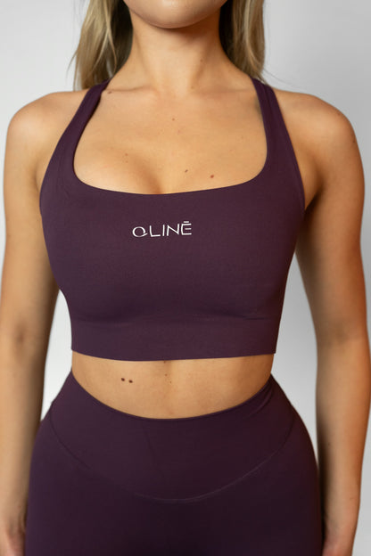 CROSS BACK BRA - Burgundy
