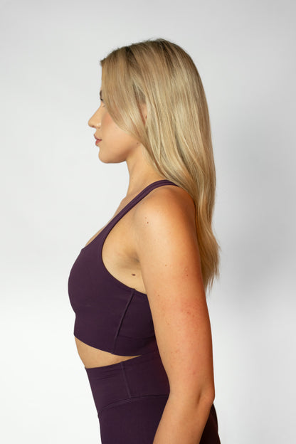 CROSS BACK BRA - Burgundy