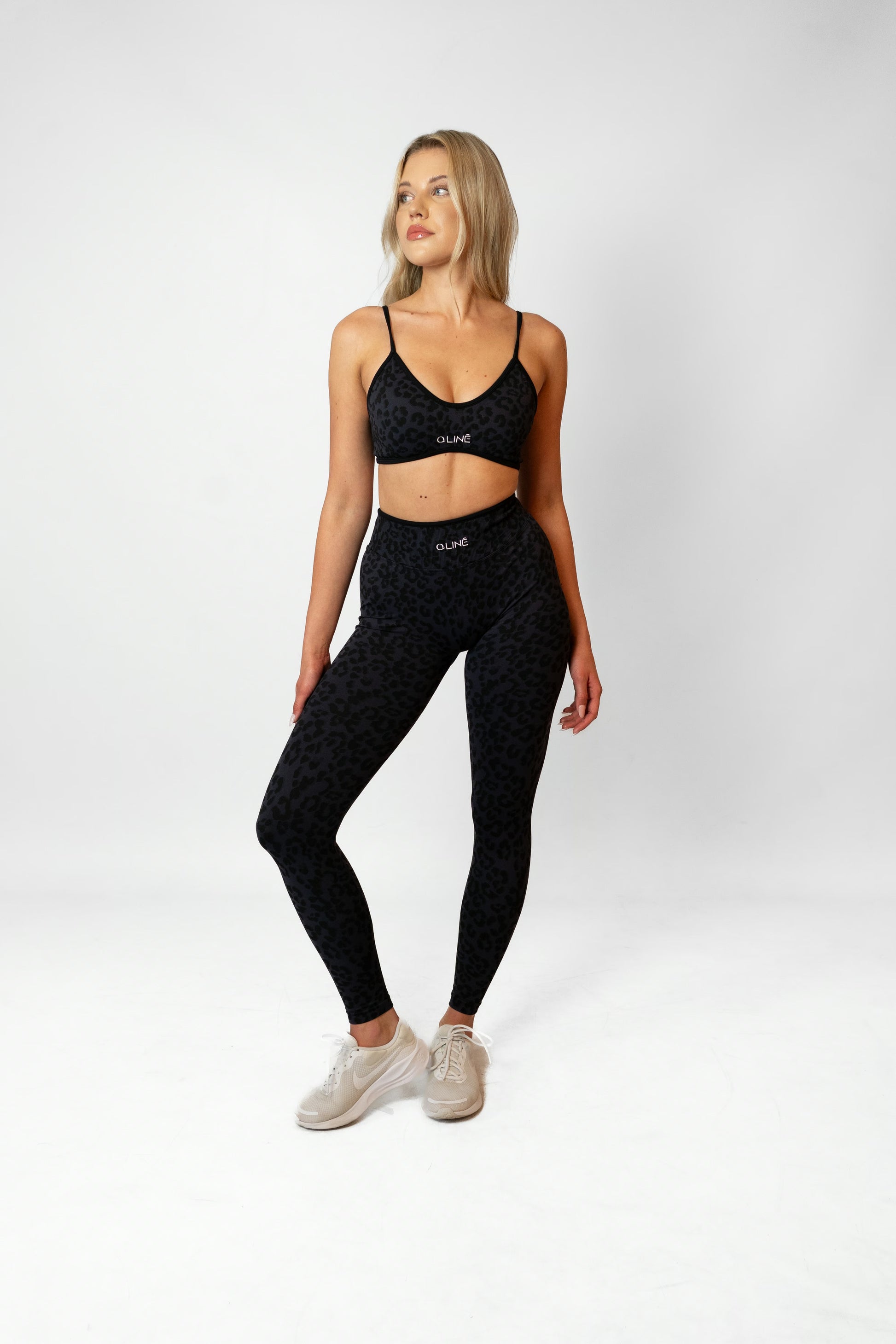 LEOPARD HIGH WAIST LEGGINGS - Black