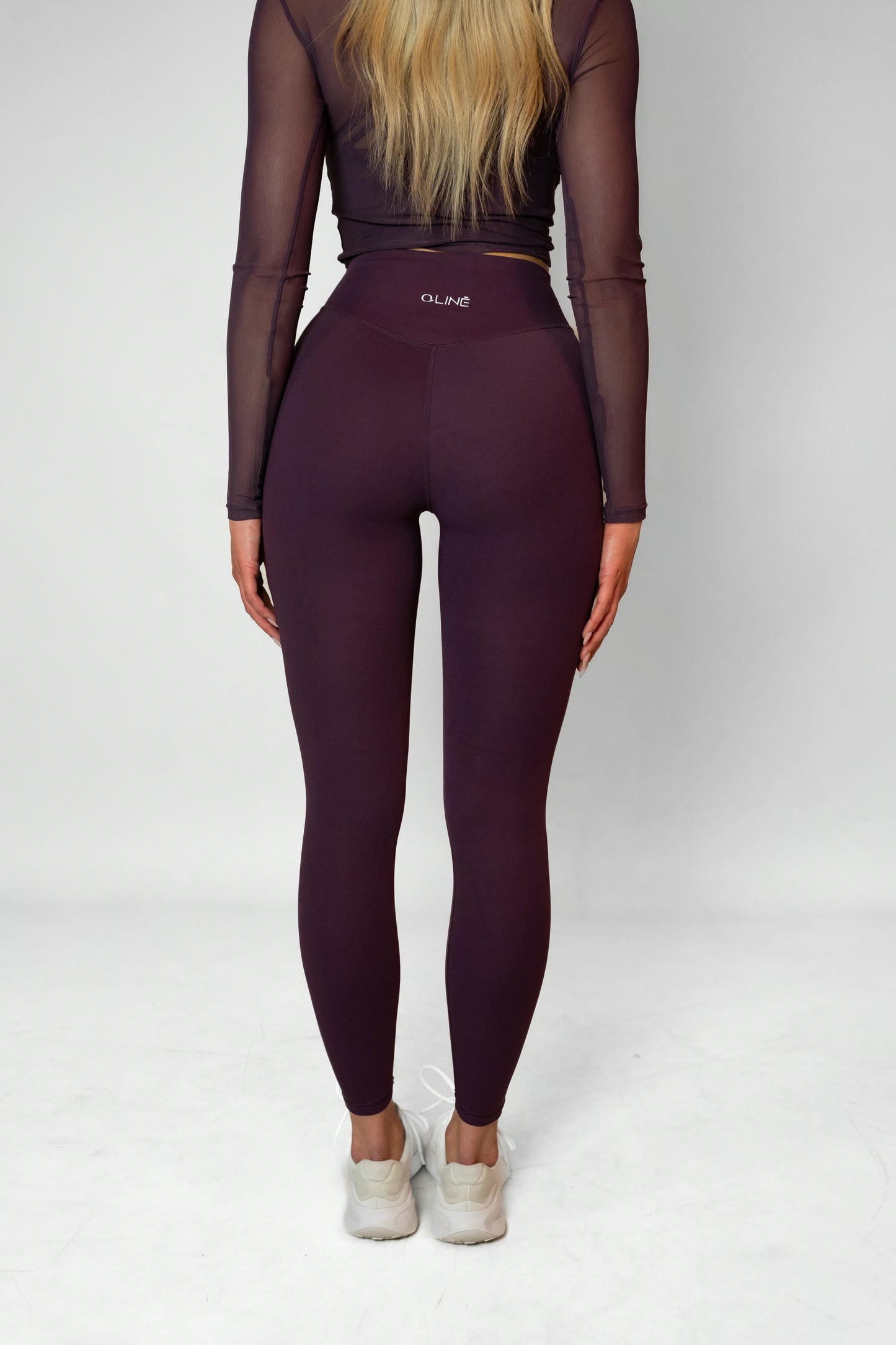 MESH HIGH WAIST LEGGINGS - Burgundy