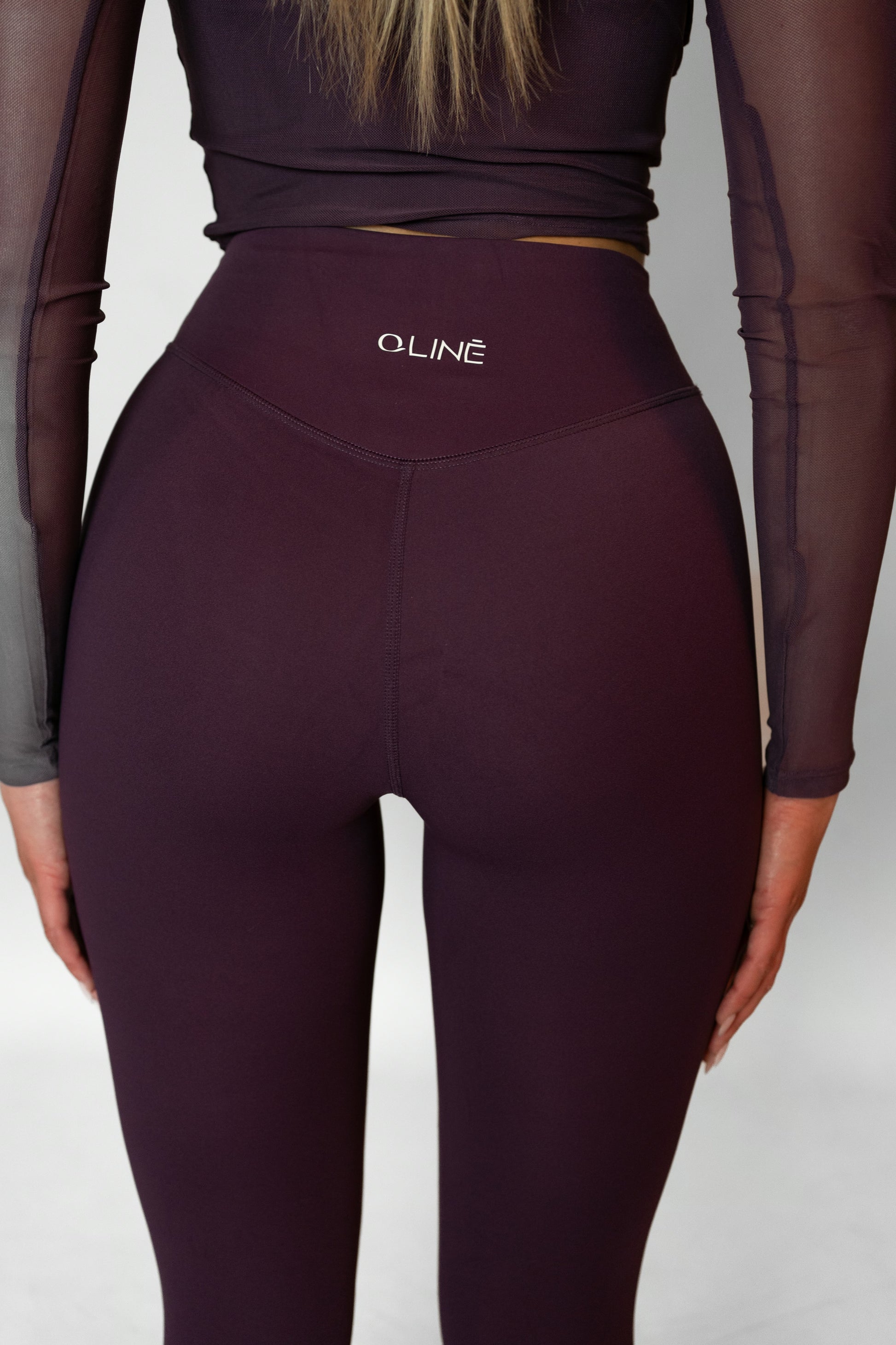 MESH HIGH WAIST LEGGINGS - Burgundy