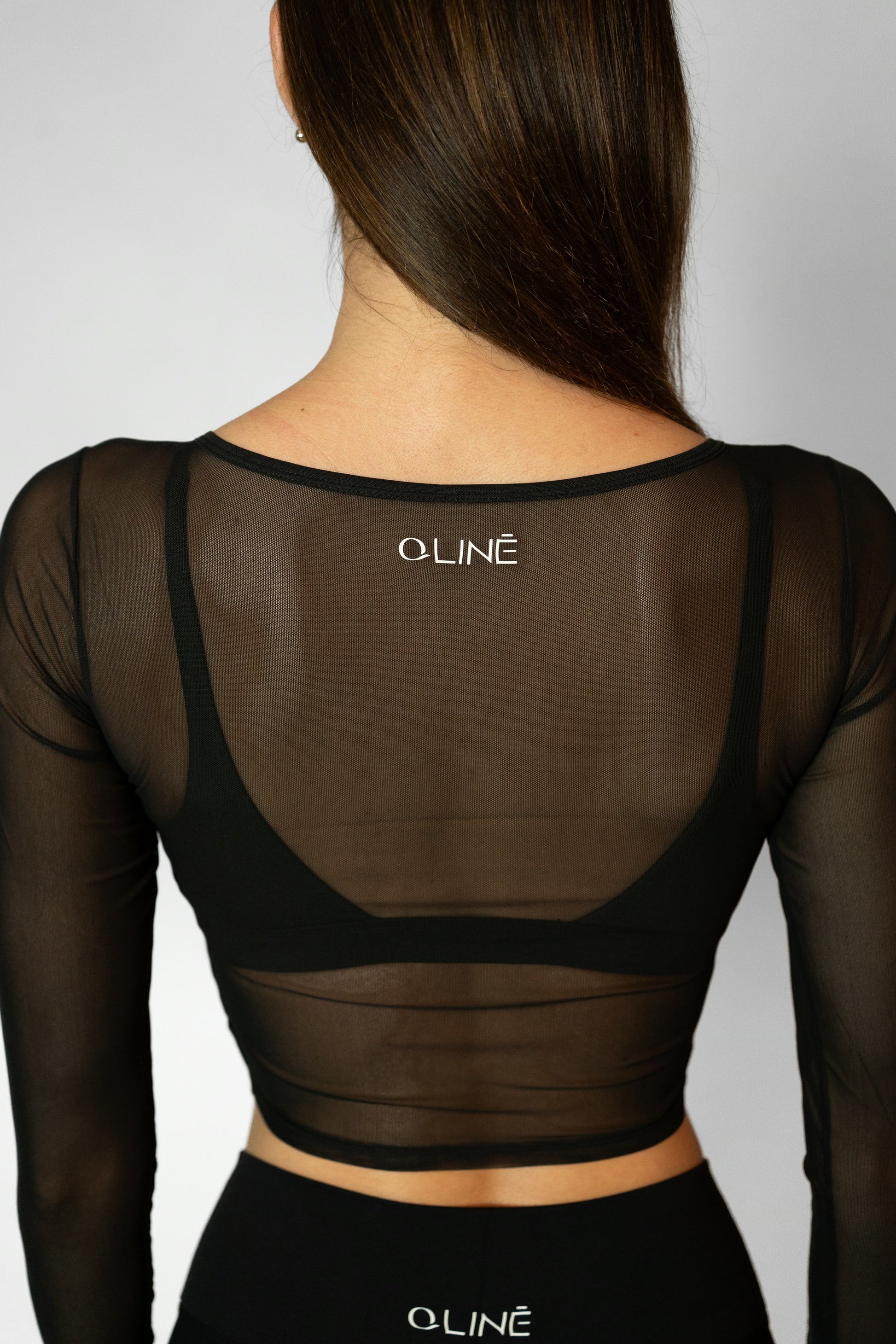 MESH WRAP TOP - Black