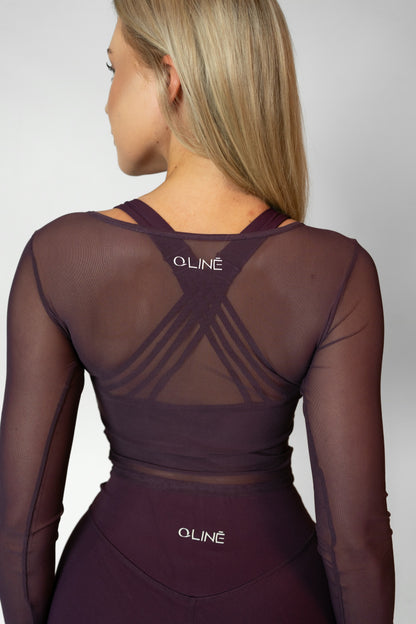 MESH WRAP TOP - Burgundy