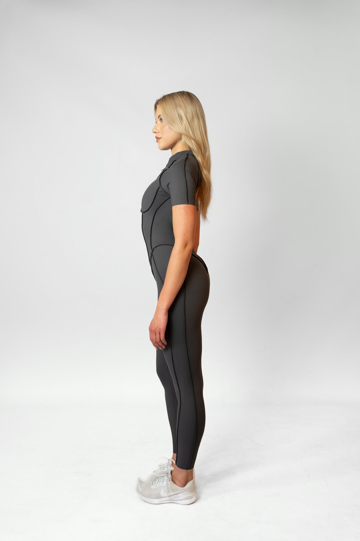 SHAPELINE OVERALL WITH ZIPPER - gray