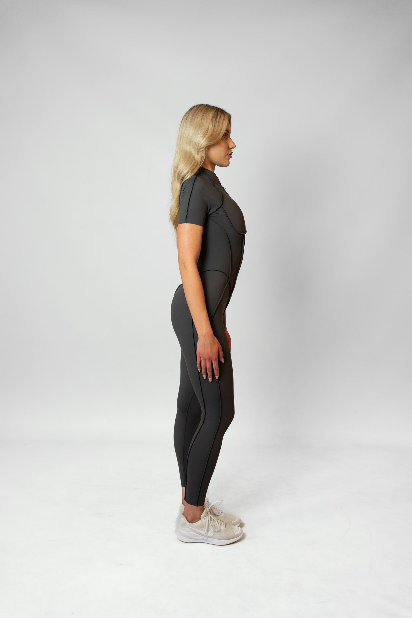 SHAPELINE OVERALL WITH ZIPPER - gray