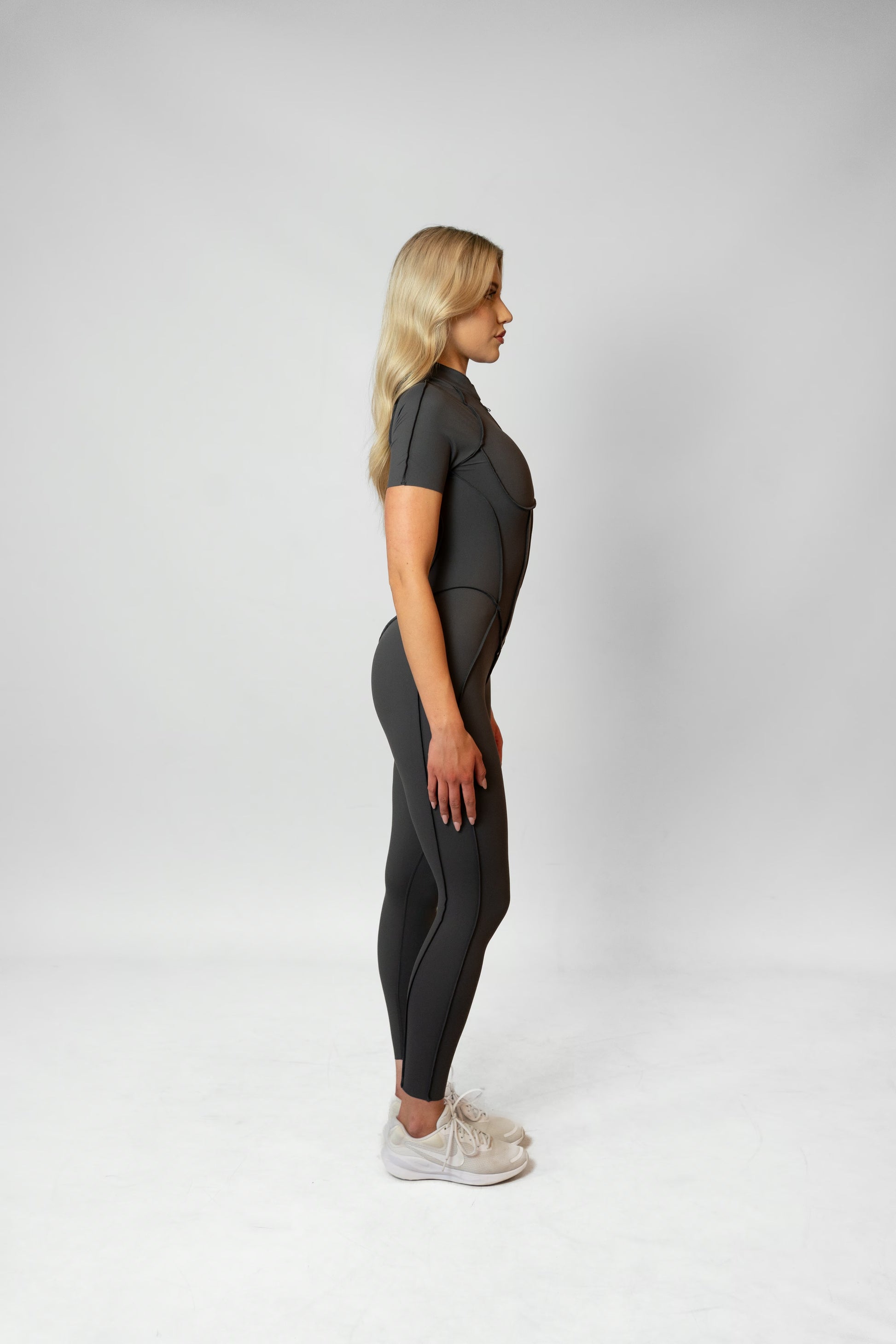 SHAPELINE OVERALL WITH ZIPPER - gray