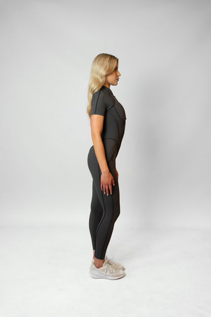 SHAPELINE OVERALL WITH ZIPPER - gray
