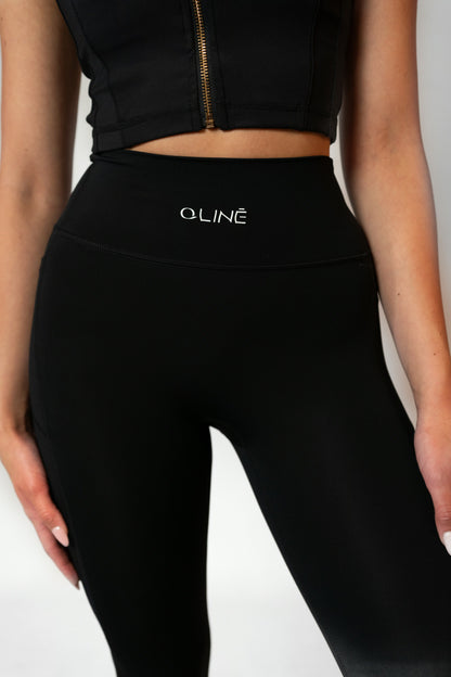 SIDE MESH LEGGINGS - Black