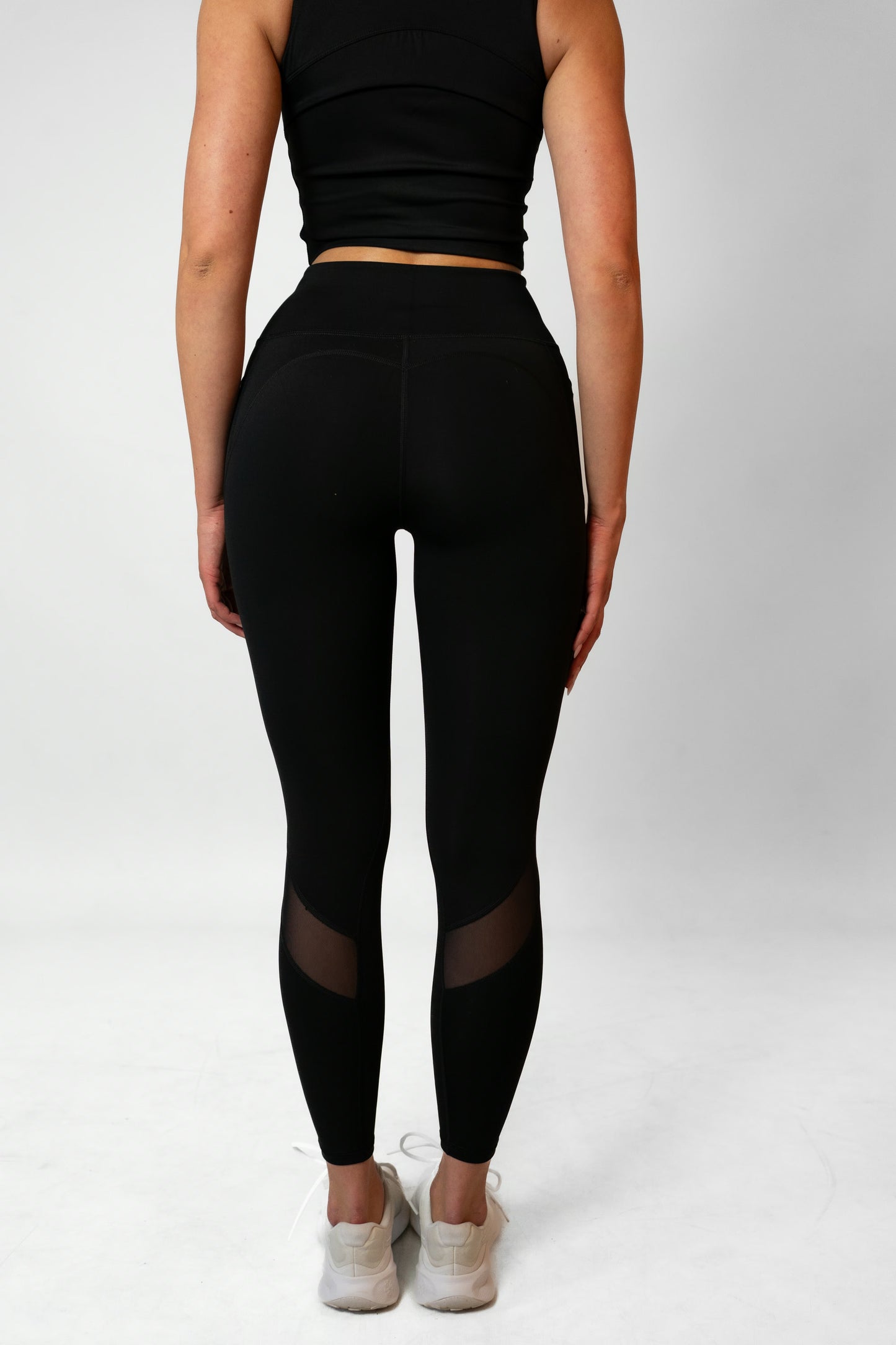 SIDE MESH LEGGINGS - Black