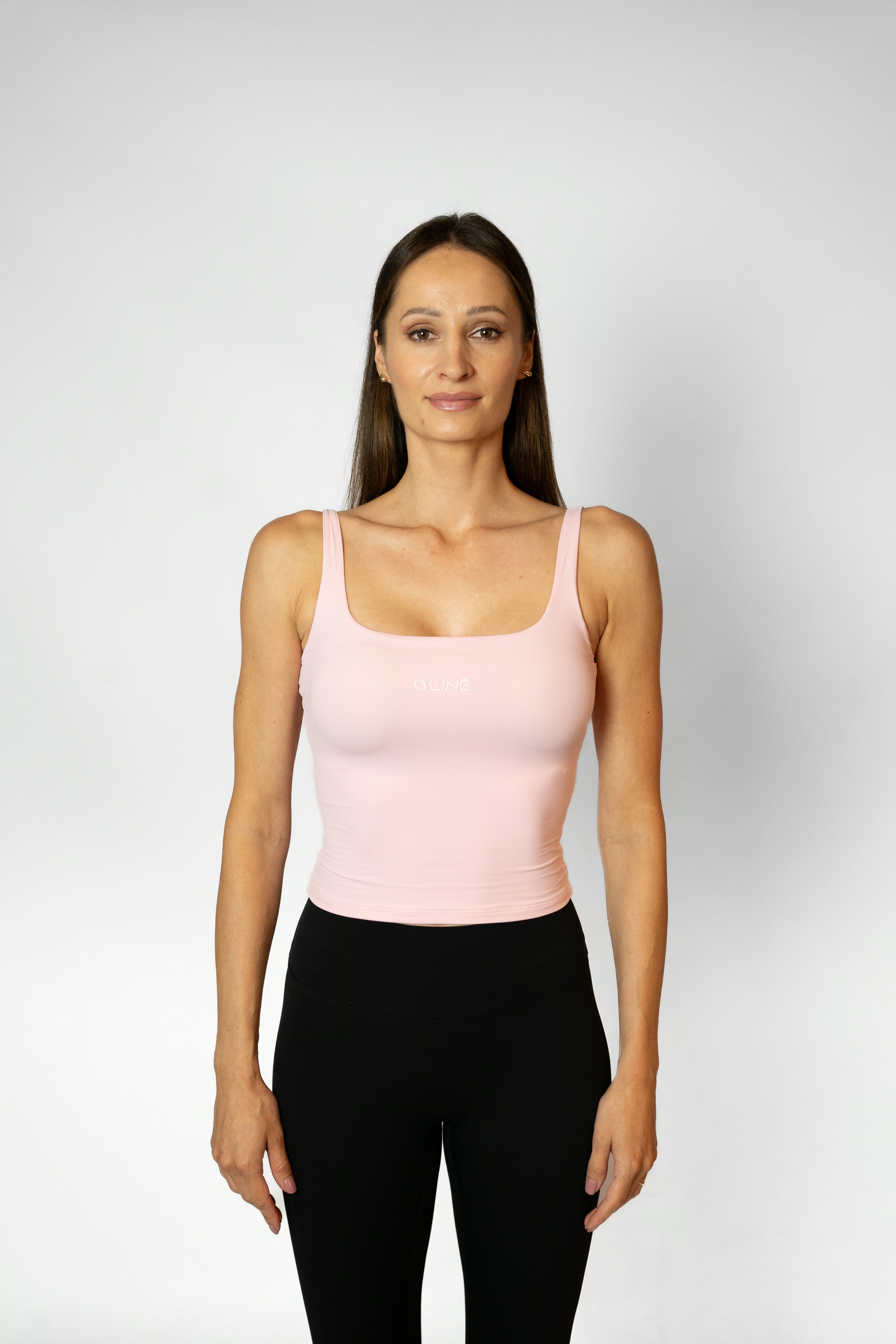 SQUARE NECK CROP TOP - Pink
