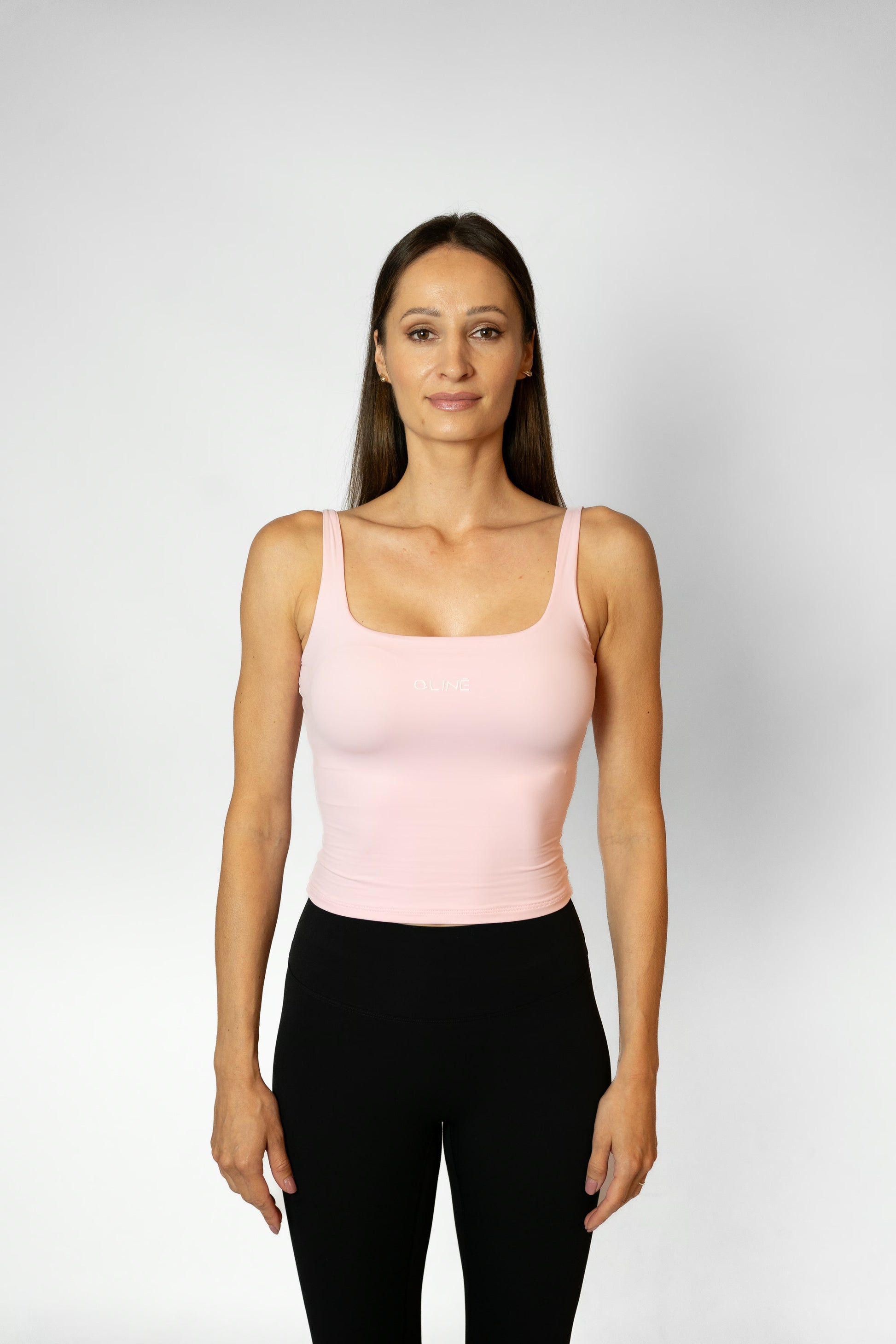 SQUARE NECK CROP TOP - Pink