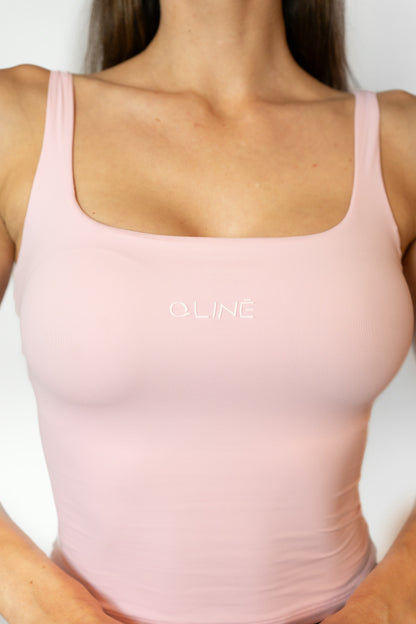 SQUARE NECK CROP TOP - Pink